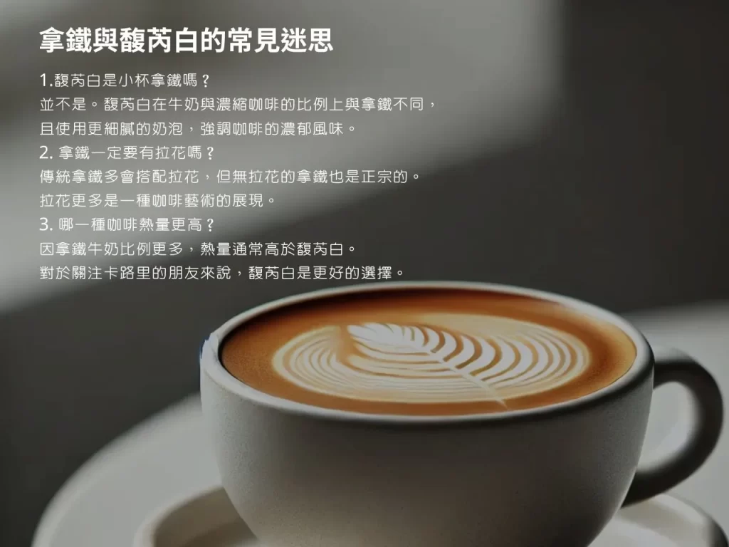 拿鐵咖啡 馥芮白咖啡 奶咖 Flat White Latte 拿鐵熱量
