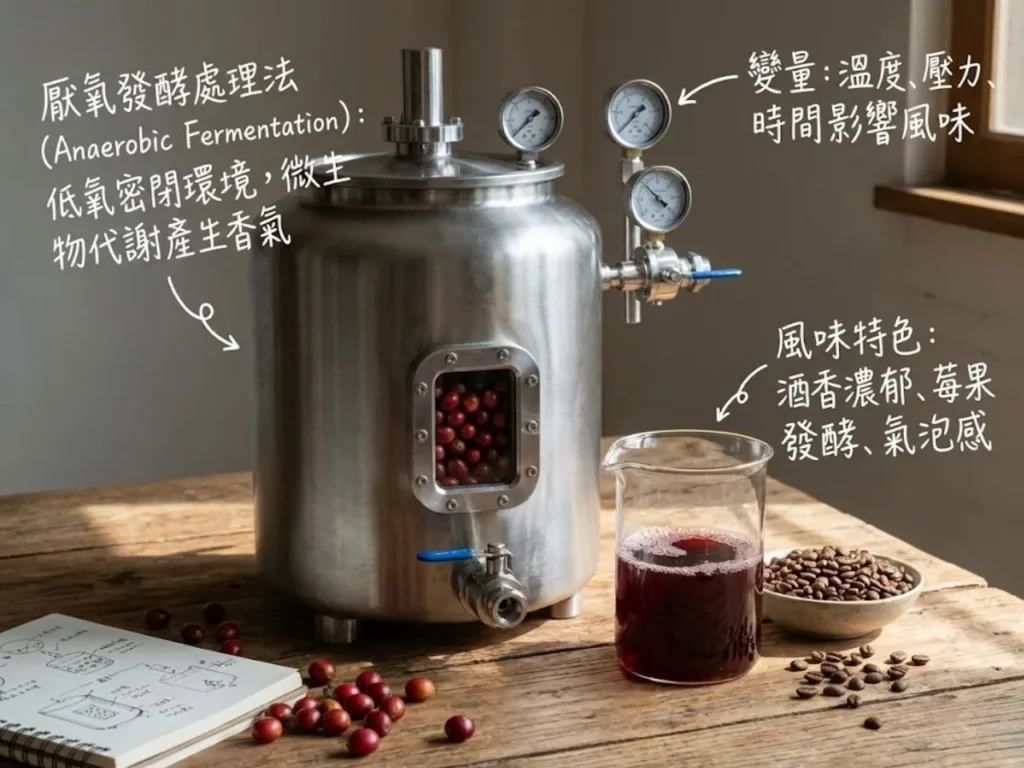 厭氧發酵處理法 厭氧水洗處理法 厭氧日曬處理法 厭氧蜜處理 雙重厭氧發酵