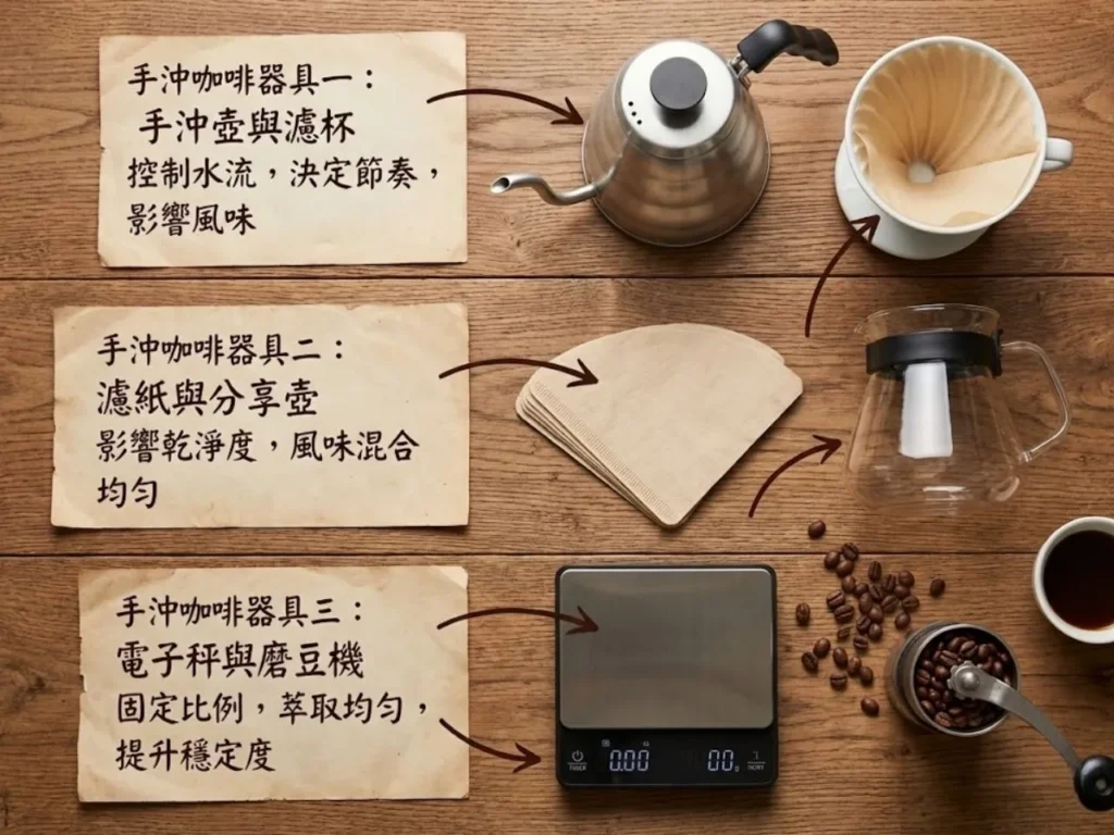 手沖咖啡入門 手沖咖啡注水技巧 手沖咖啡教學 手沖咖啡比例表 手冲咖啡器具
