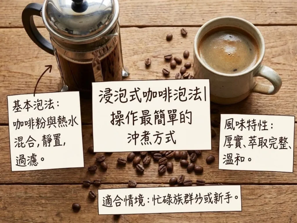 咖啡濾泡原理 浸泡式咖啡缺點 浸泡式咖啡泡法 濾泡式咖啡泡法 濾掛咖啡泡法
