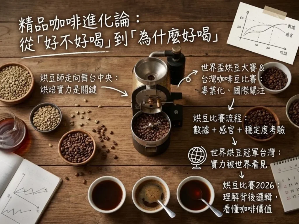 世界盃烘豆大賽 烘豆比賽流程 台灣咖啡豆比賽 世界烘豆冠軍台灣 烘豆比賽2026
