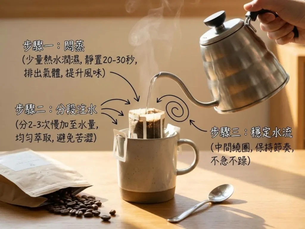 濾掛咖啡怎麼沖 濾掛咖啡沖法 濾掛咖啡怎麼沖才好喝 濾掛咖啡比例 濾掛咖啡水溫 濾掛咖啡沖泡技巧 濾掛咖啡新手 濾掛咖啡苦怎麼辦 濾掛咖啡酸怎麼辦 濾掛咖啡推薦沖法
