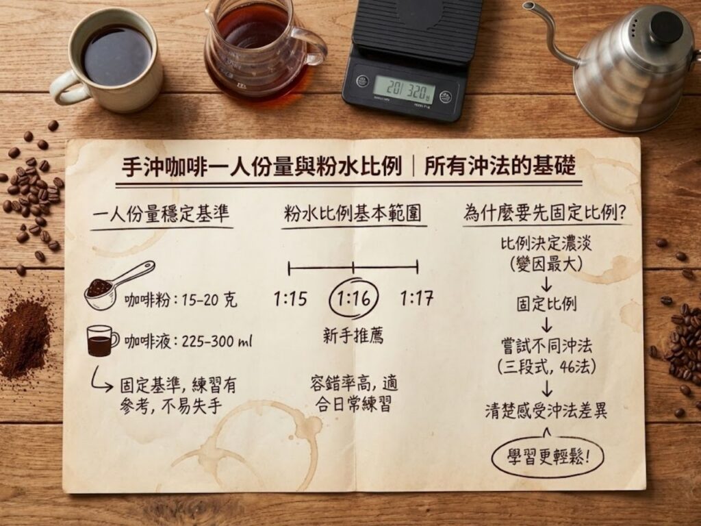 手沖咖啡沖法 手沖咖啡一人份量 手沖三段式 手沖咖啡46法 手沖咖啡粉水比例 手沖咖啡入門 手沖咖啡注水技巧 手沖咖啡教學 手沖咖啡比例表 手冲咖啡器具
